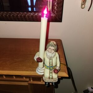 Cresswell Christmas Santa Light Shelf Sitter with Electric Candle